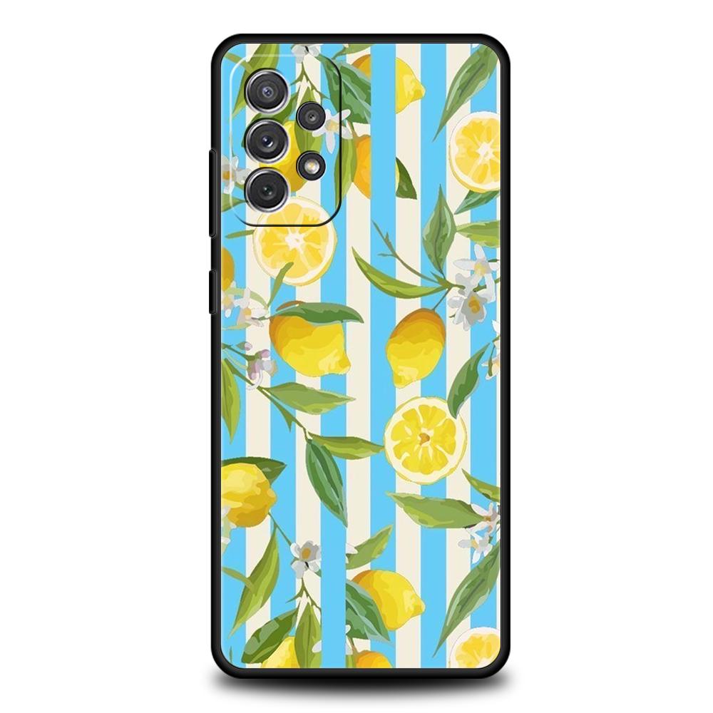 Ретро Фрукты лимон Чехол для телефона Для Samsung Galaxy A15 A13 A35 A55 A51 A71 A41 A31 A21S A03S A05 A12 A23 A25 A33 A53 A73 5G Чехол