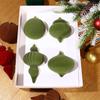 4Pcs Velvet Christmas Ball Ornaments Plastic Flocked Decor with Metal Hangers Holiday Home Decorations for Tree Mantel
