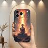 Узор веры Будда Арт Чехол для телефона iPhone 13,12,15,14,11,16,17,Plus,Pro Max,XS,X,XR,SE,Mini,8,7,Мягкий силикон Черный