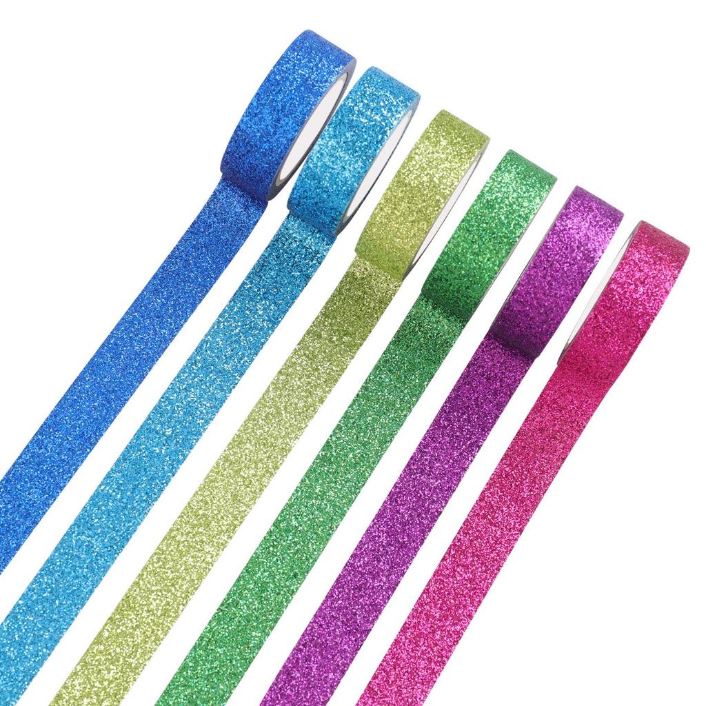 Sparkle Decorative Tape for Art, DIY Glitter Washi Tape Set - 12 Rolls Colored Masking Tape, Scrapbook Tape,Decor & Crafts