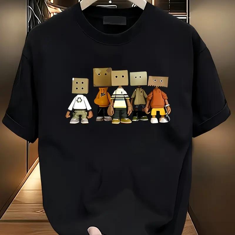 Новая летняя мужская модная футболка Personality Basics Printed Men's T-shirt Top