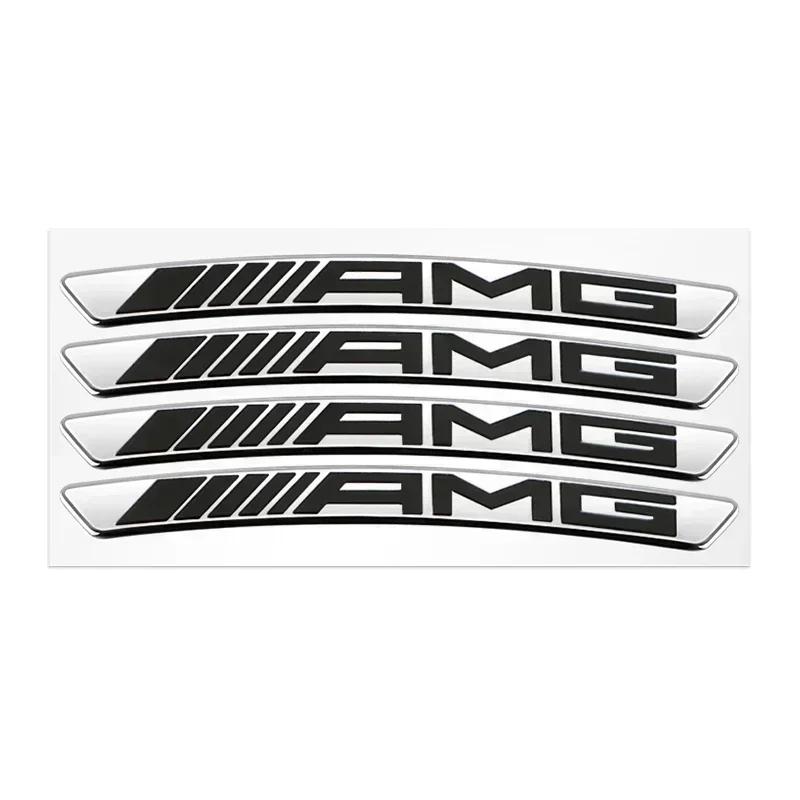 Aluminum Car Wheel Hub Badge Tire Rim Stickers Decoration Accessories For Mercedes Benz AMG W206 W204 W205 W212 W213 W221 W222  z16
