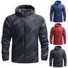 Men's Outdoor Casual Zipper-style Hooded Printed Jacket, Quick-drying Thin Windproof And Waterproof Sports Windbreaker Jacket