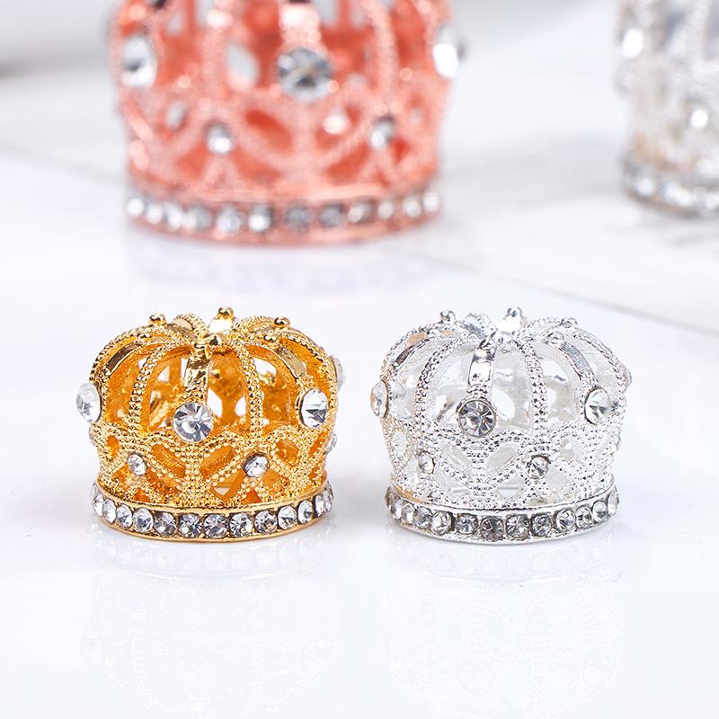 Dollhouse Miniature Gold Silver Bronze Mini Metal Alloy Crown Models Dolls Toys