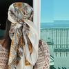 90*90cm Women Hijab Satin Square Scarf Paisley Cashew Print Silk Scarf Neckerchief Shawl Wraps Headband Hair Accessories Bandana