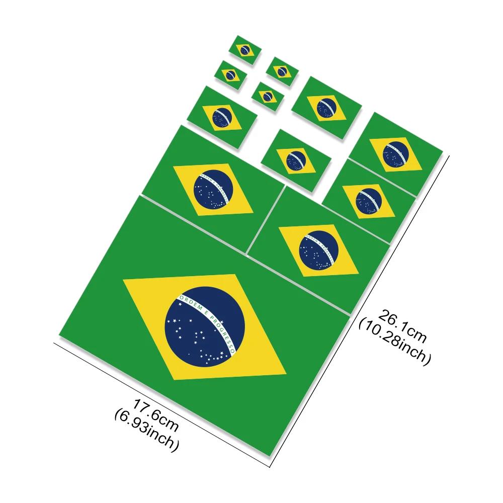 Car Brazilian Flag Sticker Vinyl Decal PVC Decoration Auto Accessories For Fiat VW Gol Fox GM Ford Uno Chevrolet Opel Volkswagen