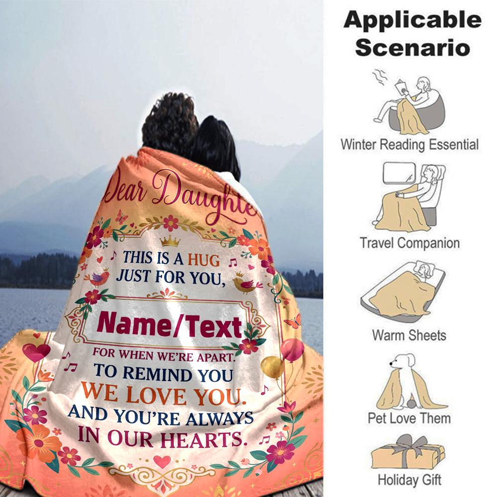 Hug From Afar Love Always Customize Your Name Blanket Soft Warm Cozy Versatile For Sofa Couch Office Bed Picnics Ideal For All Seasons Warmthful Decor