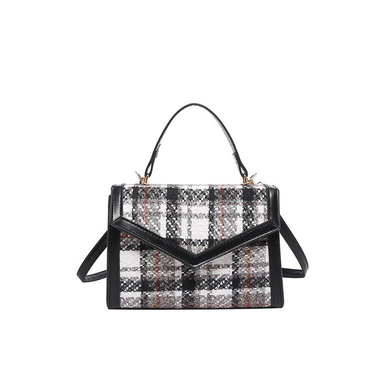 Сумка в стиле ретро в иностранном стиле, модная, клетчатая, повседневная, через плечо, маленькая, квадратная сумка