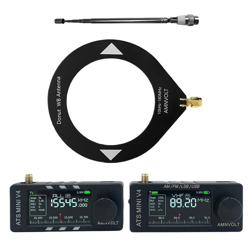 AMNVOLT V4 ATS MINI Radio with Headphone Amplifier Full-Band DSP Radio 1.9inch IPS Screen FM AM SSB LSB USB Receiver Transistor