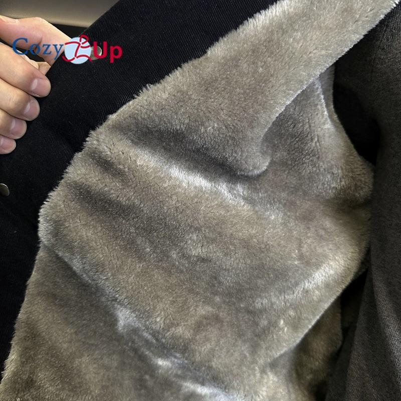 Мужская зимняя куртка Cozy Up из денима с подкладкой из шерпы, теплая утолщенная куртка Trucker с несколькими карманами