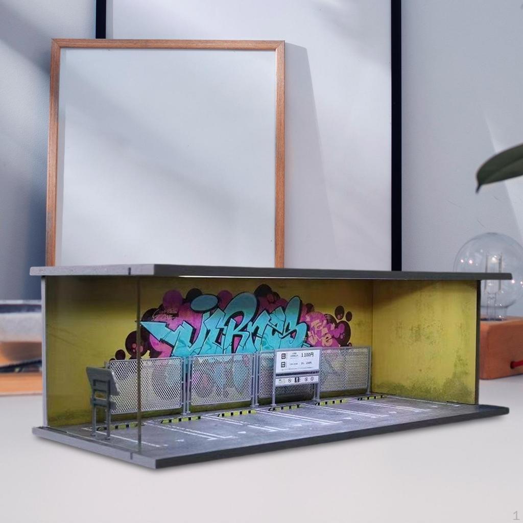 Диорама «Парковка», настольное украшение, масштаб 1/64, миниатюрная сцена здания для автолюбителей