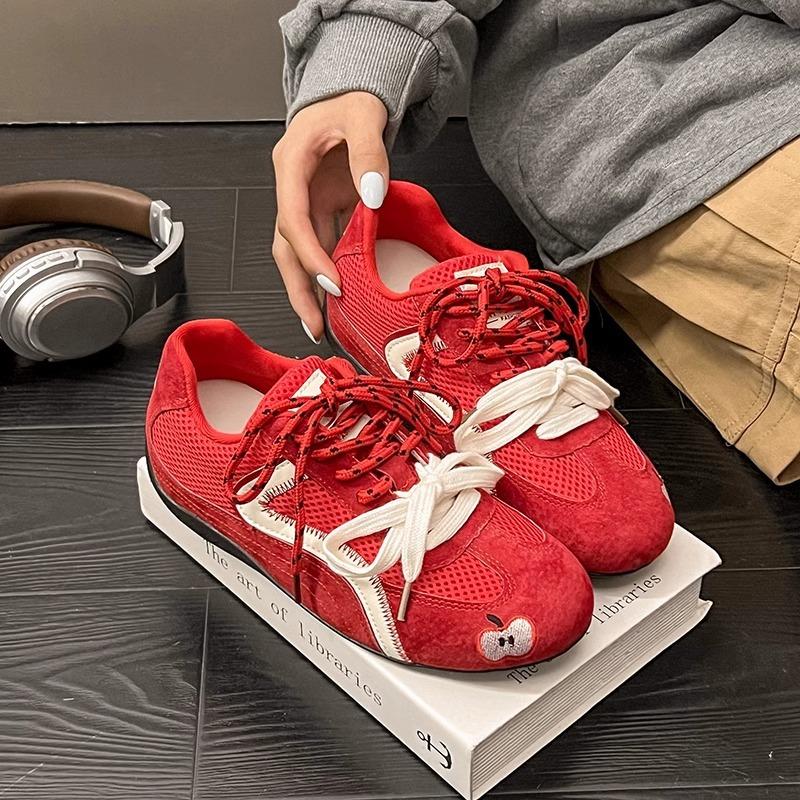 Xiaoxiang Pink German Training Single Shoes Women's 2025 New Color Matching Leisure Sports Inner Height-increasing Thick-soled Birken Forrest Gump Bo