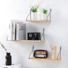 Floating Wall Shelf with Metal Brackets Nordic Display Rack Multifunction Wooden Storage Rack for Balcony Dining Room