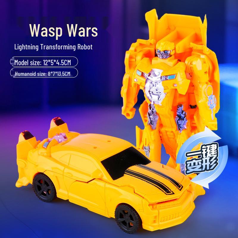 One-Step Transforming Toy Car & Robot Action Figure – Optimus Prime & Bumblebee Educational Gift for Kids