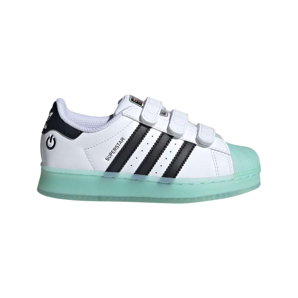 adidas Светодиодные фонари Superstar CF C - белые полувспышки Aqua Kids кроссовки Cloud-White Core-Black IG7004