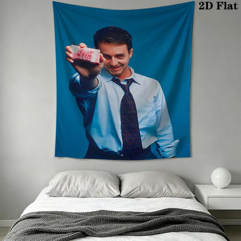 Fight Club Wall Tapestry Aesthetic Wall Hanging Printed Fabric Blanket Decorative Tapestries for Bedroom Living Room Home Decor
