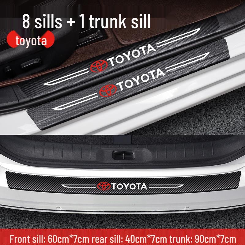 Накладки на пороги и защита багажника для моделей Toyota: Corolla, Levin, Camry, Highlander, RAV4