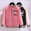 Girls' Stylish Cartoon Baseball Jacket - Korean Spring/Autumn Fashion for Children