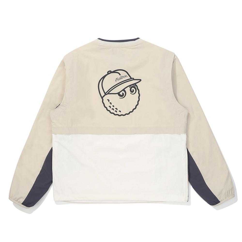 MALBON GOLF Color Block Long Sleeve Piste Beige