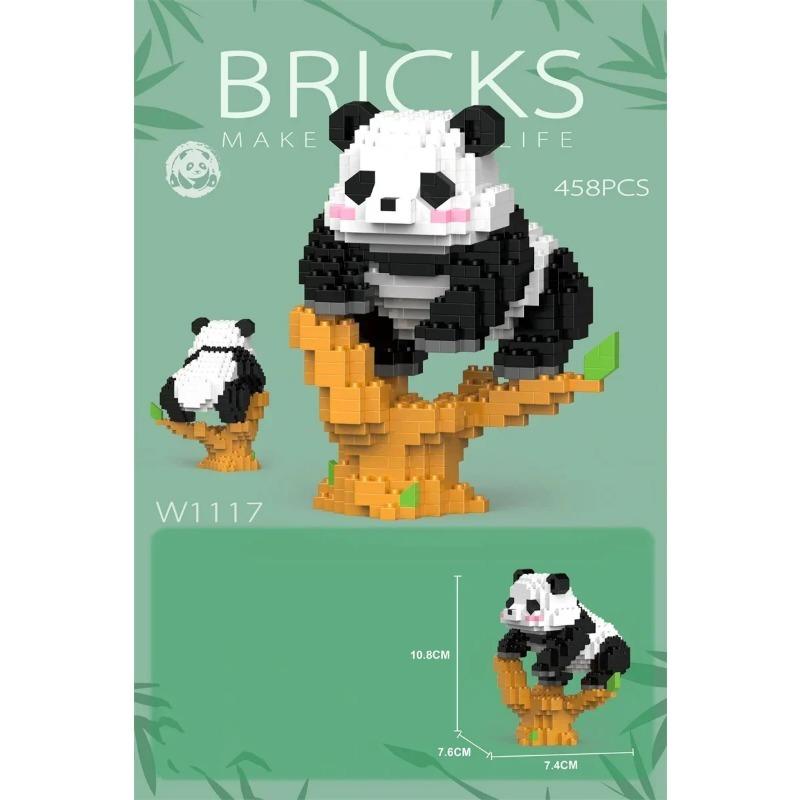 Набор для строительства «Панда из бамбука», милые китайские наборы строительных блоков «Панда», обучающие игрушки для самостоятельной сборки, кирпичи, мини-модели животных