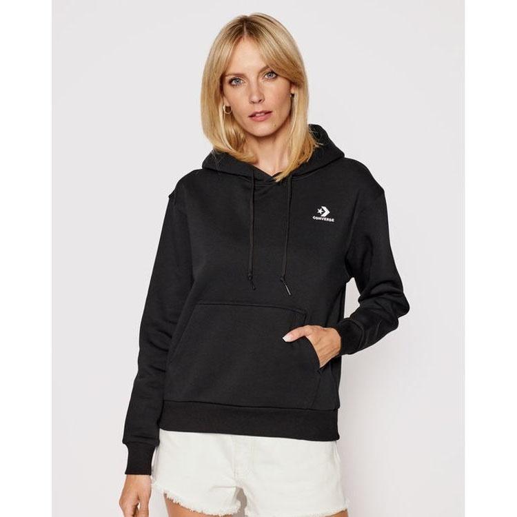 (WMNS) Converse Embroidered Star Chevron Pullover Asia Sizing 'Black' Women's 10020872-A01