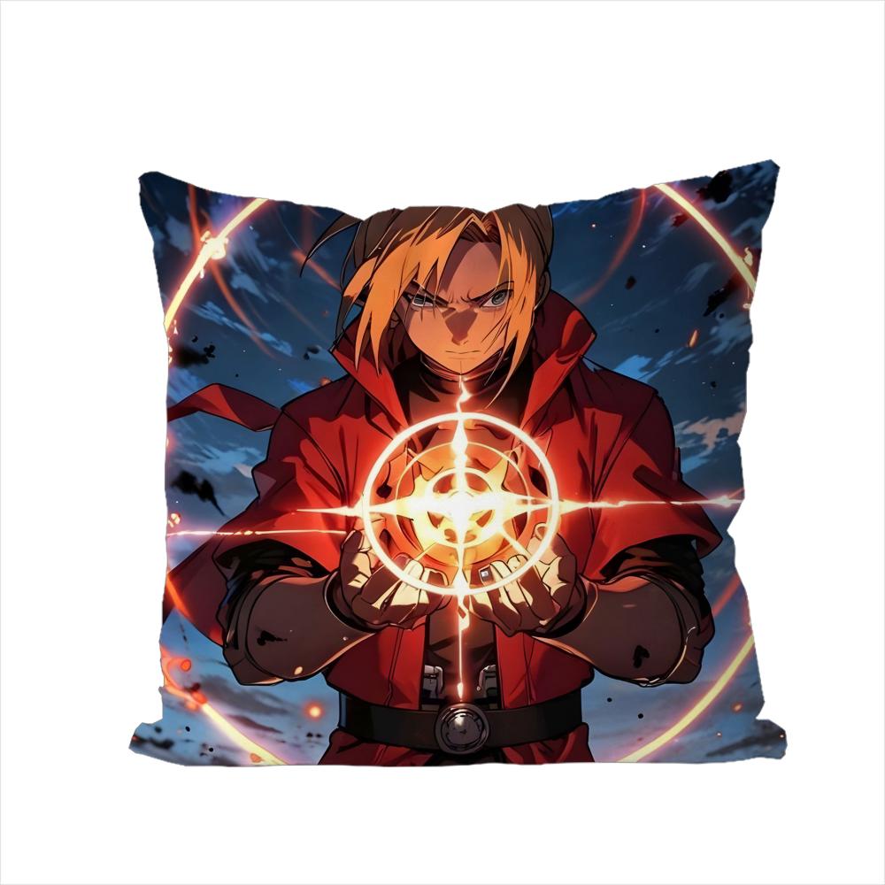 FFullmetal Alchemist Pillow Case For Car Sofa Decorative Home Doublesided Print Plush Square Throw Pillow Cushion Cover