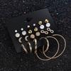 Best-selling Large Earrings and Moon Stars In Europe and America, 11-pair Multi-pair One-card Combination Stud Earrings for Women, Diamond-inlaid