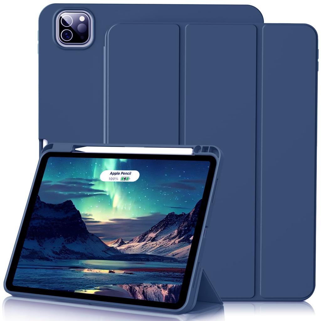 Пенал для iPad Air Pro 10.9 11 12.9 13 A16 10-го 11-го Поколения Air 4 5 6 7 Трехскладная Подставка Обложка-книжка с Держателем для Карандаша