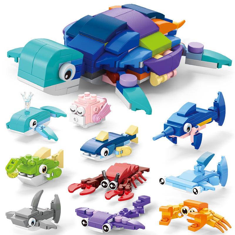 Мир Насекомых Животные Скорпион Богомол Муравьи Паук Птицы Морское Животное Строительные Блоки Игрушки Настольные Украшения Кирпичики Детский Подарок