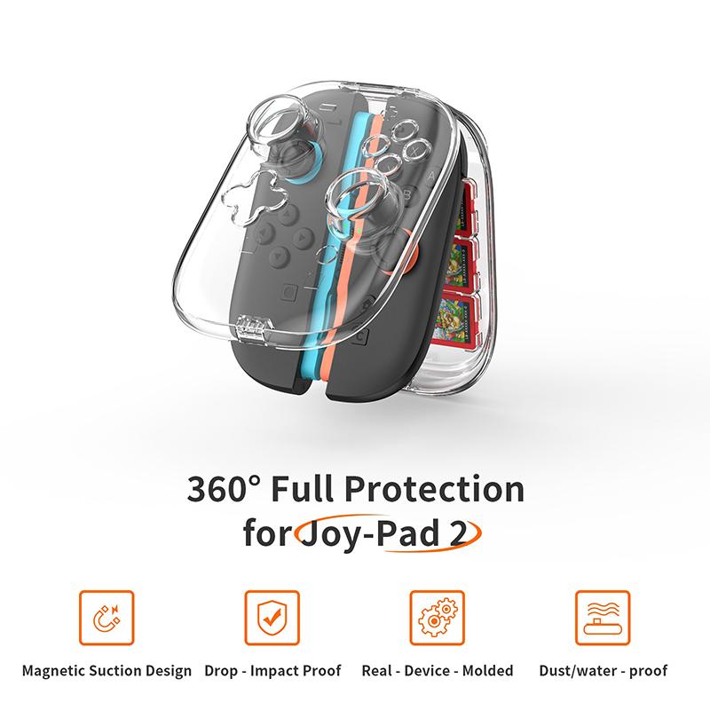 Прозрачный чехол для хранения Switch 2 Joy-Cons Handle Пылезащитный прозрачный защитный чехол для Switch 2 Коробка для хранения игровых карт