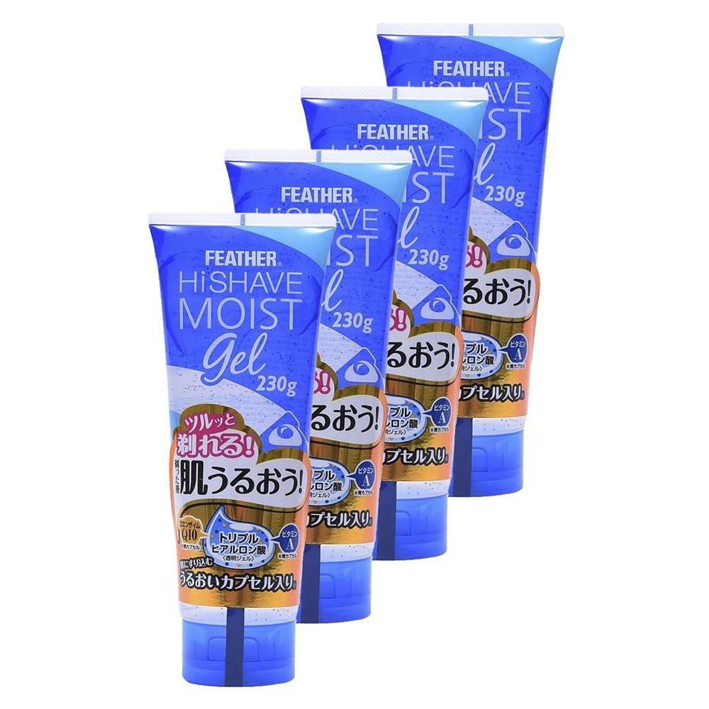 Feather High Shave Moist Gel 230g 4 pcs
