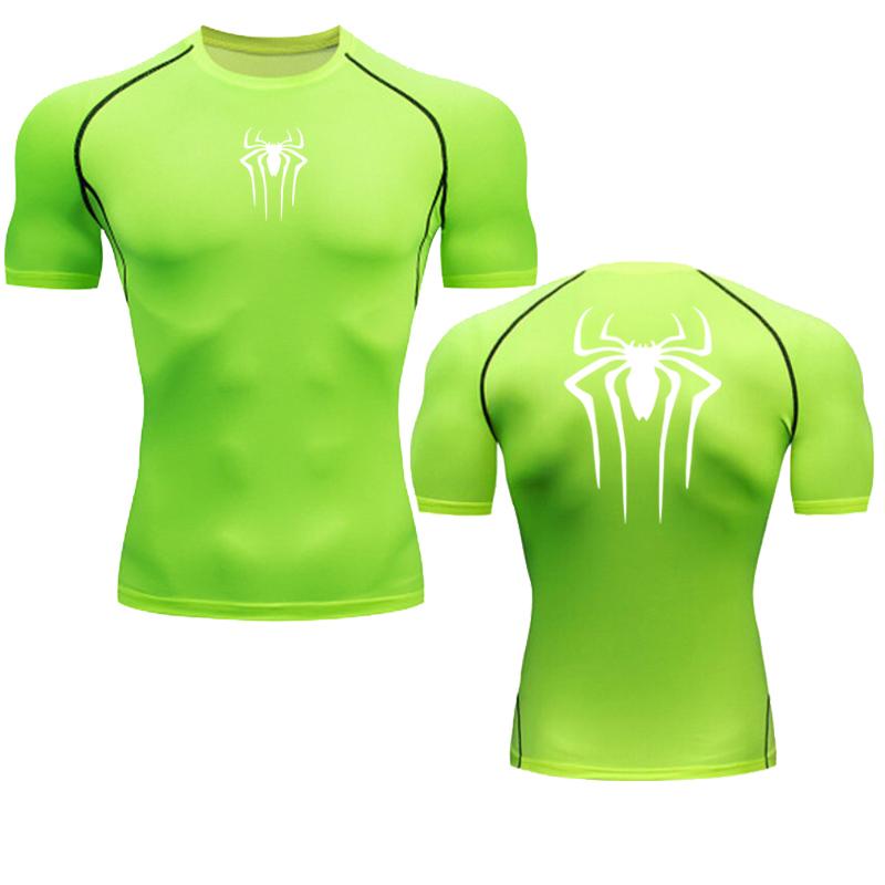 Printed Men's Athletic Compression Shirts Athletic Quick Dry Breathable Rash Guard Athletic Tight Workout Tops Summer Men