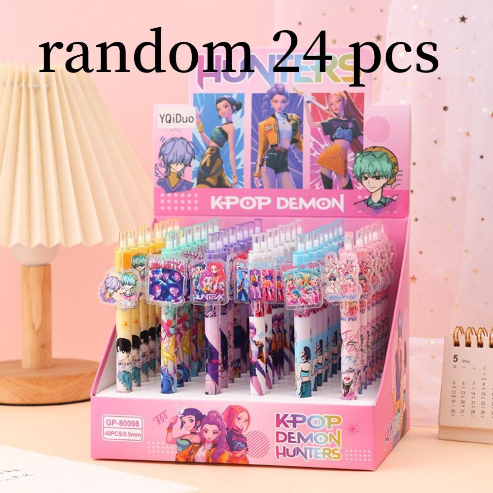 Anime K-pop Demonl Hunter Gel Pen Cute Ballpoint Pen Quick-Drying Smooth Writing Student Office Supplies Stationery Holiday Gift