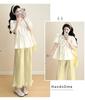 2026 Summer Fresh Bow Top & Ruffle Wide-Leg Pants Set