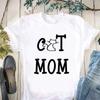 Mother of Cats Mom T-shirt Women Kawaii Fashion T-Shirt Plus Size O Neck Graphic Mama T-shirt Women Casual Short Sleeve Top Tees