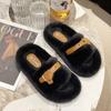 Новые женские пушистые тапочки осень и зима уличная мода повседневная обувь шлепанцы платформа универсальная женская обувь трендовая уличная одежда девушки