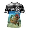 BASS Fishing Print T-shirt for Men 3D Fashion Fish Hunter Round Neck Top Men Women Casual Outdoor Short Sleeve Tees Clothing