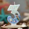 Birthday Candle 0-9 Number Cake Candle Beach Starfish Seashells Cake Topper Number Candle for Kids Birthday Party Decoration