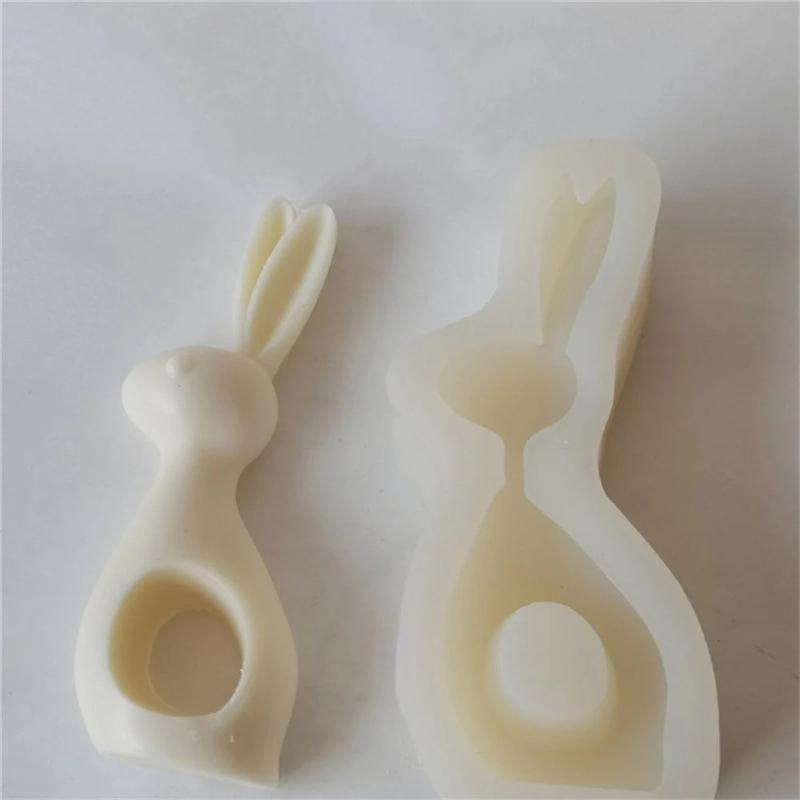 3D Кролик силиконовая форма для свечей DIY животное кролик ароматизированный свечной производитель диффузор камень гипс мыло смола форма для ароматерапии
