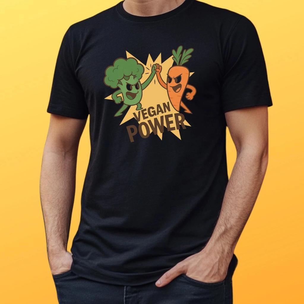 T-Shirt Herren Vegan Power Motiv Baumwolle Größe S bis 5XL