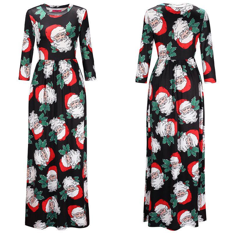 Fashion Women's Long Sleeve Christmas Dress Long Skirt Clothing With Premium Quality Material
