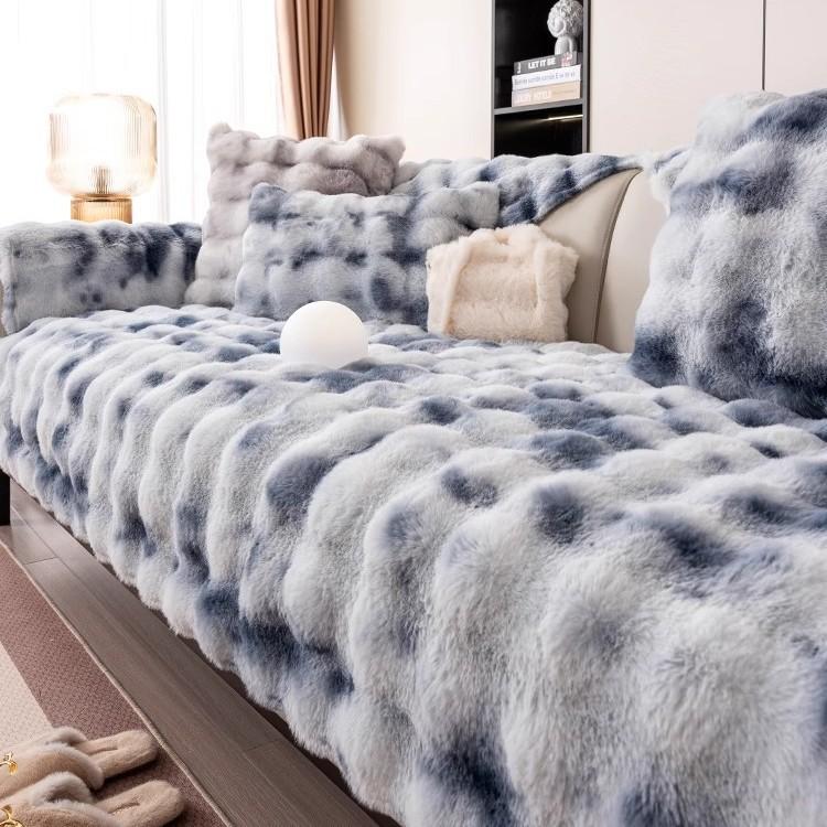 Зимнее утолщенное диванное полотенце для сохранения тепла, кроличий плюш, можно накрыть, чехол на подушку сиденья, чехол, всеохватывающее покрытие для спинки и подлокотников, тканевое одеяло