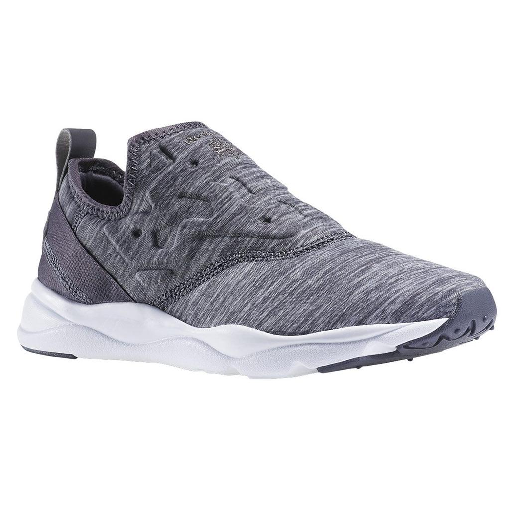 Reebok Furylite Slip On Jersey Fabric Synthetic Leather Comfortable Low Top Lifestyle Casual Shoes Women Sneaker Gray White AR3047