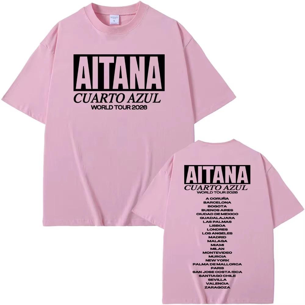 Aitana Cuarto Azul 2026 World Tour Printed TShirt Unisex Harajuku Gothic Streetwear Fashion Casual Comfortable Daily Cotton