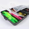 Artificial Lures Outdoor Fishing Accessories Set with Tackle Box Realistic Design Bright Colors Sharp Fish Jig Hooks Fishing Tools