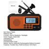 Outdoor Emergency Radio with SOS Alarm Flashlight Solar Powered Hand Crank Rechargeable Radio Camping AM/FM/SW Full Band Portable Radio