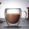 Egg-Shaped Double-Layer Glass Coffee Cup with Handle - Heat-Resistant & Ideal for Home Use