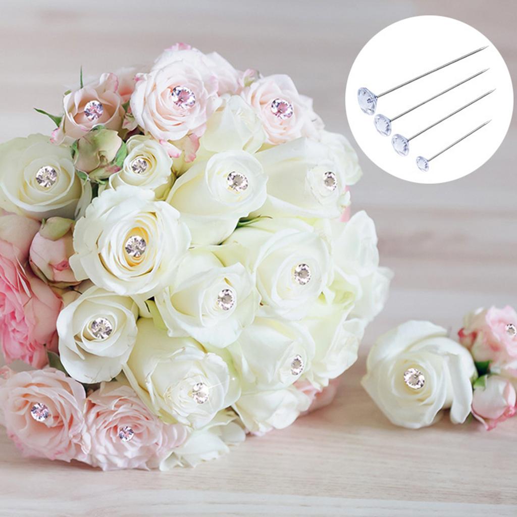 50/100 штук Кнопки-гвоздики в форме бриллианта, Хрустальные кнопки для карты, Прозрачные кнопки-гвоздики для пробковой доски, Прозрачные швейные булавки для шитья ткани