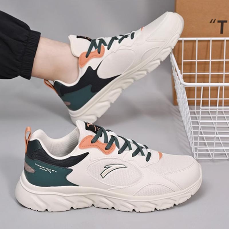 Anta Stylish Comfortable Non-Slip Low-Top Casual Shoes Men Sneaker White Green 912355566-1