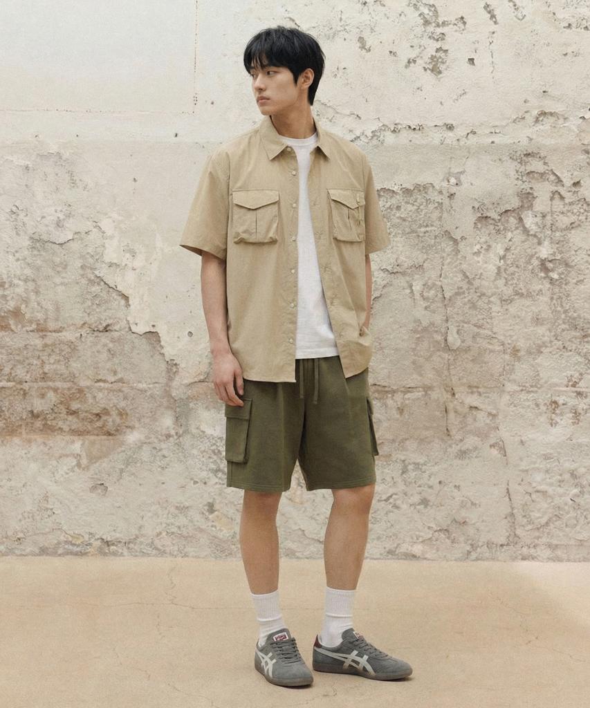 AGOD Utility Pocket Nylon Shirt [Beige]